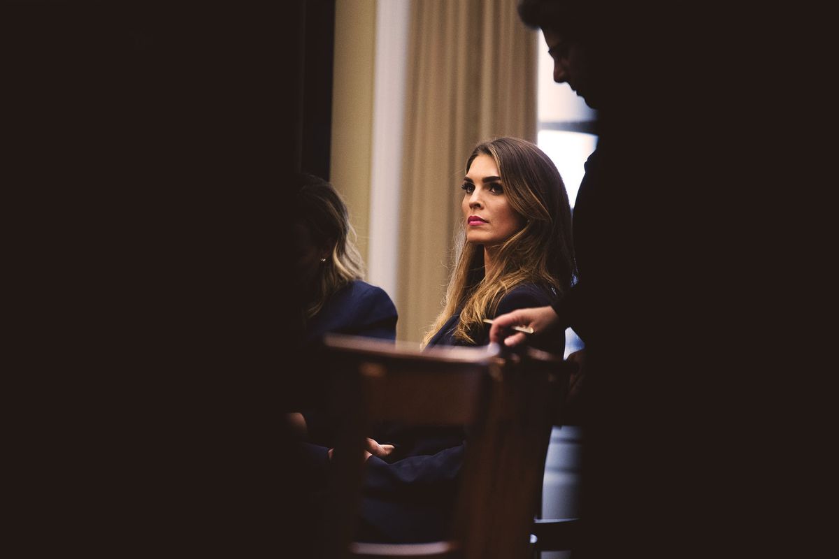 Hope Hicks, the former White House communication director, is seen during a closed-door interview with the House Judiciary Committee about their investigation of President Trump and the Robert Mueller report on Wednesday, June 19, 2019.  (Tom Williams/CQ Roll Call/Getty Images)