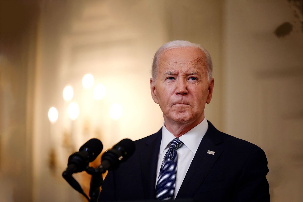 U.S. President Joe Biden delivers remarks on former U.S. President Donald Trump’s guilty verdict in his hush-money trial before speaking on the Middle East at the White House on May 31, 2024 in Washington, DC. (Chip Somodevilla/Getty Images)