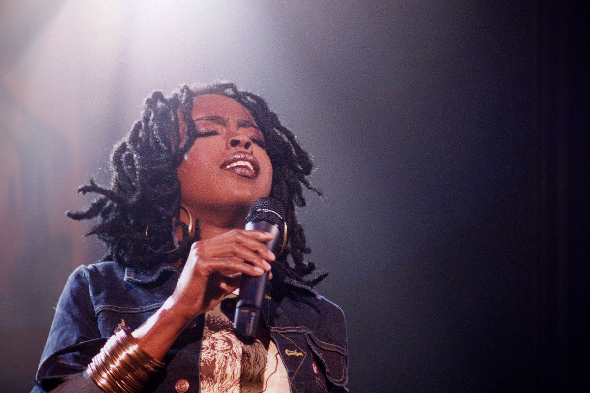 Singer and rapper Lauryn Hill (Lauryn Noelle Hill) performs at the Allstate Arena in Rosemont, Illinois in April 1999. (Raymond Boyd/Getty Images)
