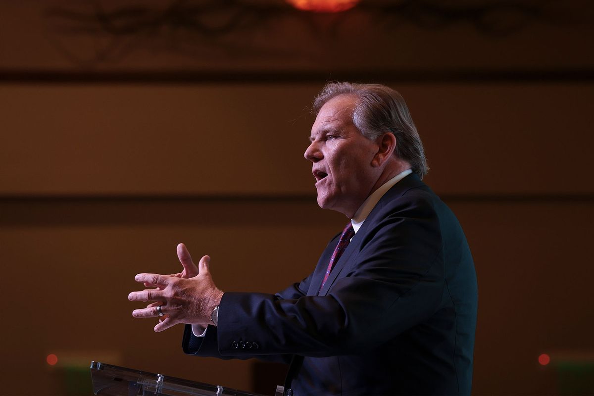 Former Rep. Mike Rogers (R-MI) speaks at the Vision ’24 National Conservative Forum March 18, 2023 in Charleston, South Carolina. (Win McNamee/Getty Images)