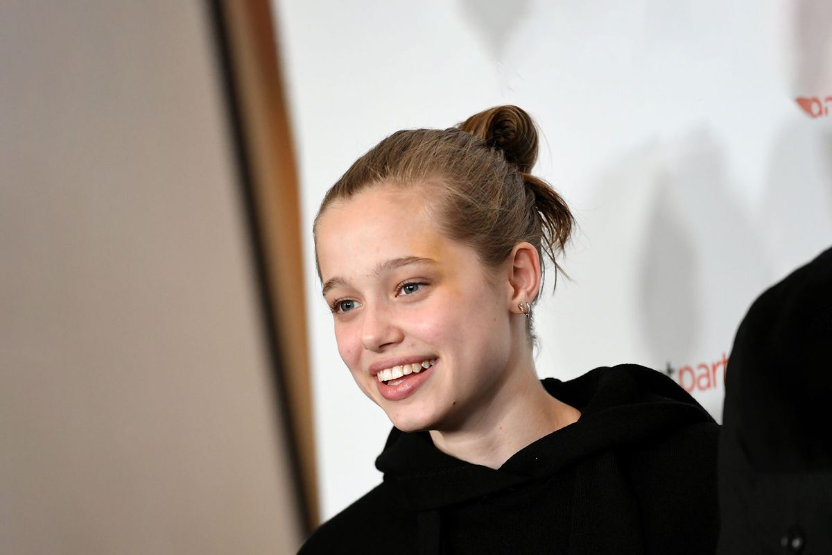 Shiloh Jolie-Pitt attends the Los Angeles premiere of MSNBC Films' "Paper & Glue: A JR Project" at Museum Of Tolerance on November 18, 2021 in Los Angeles, California. (JC Olivera/Getty Images)
