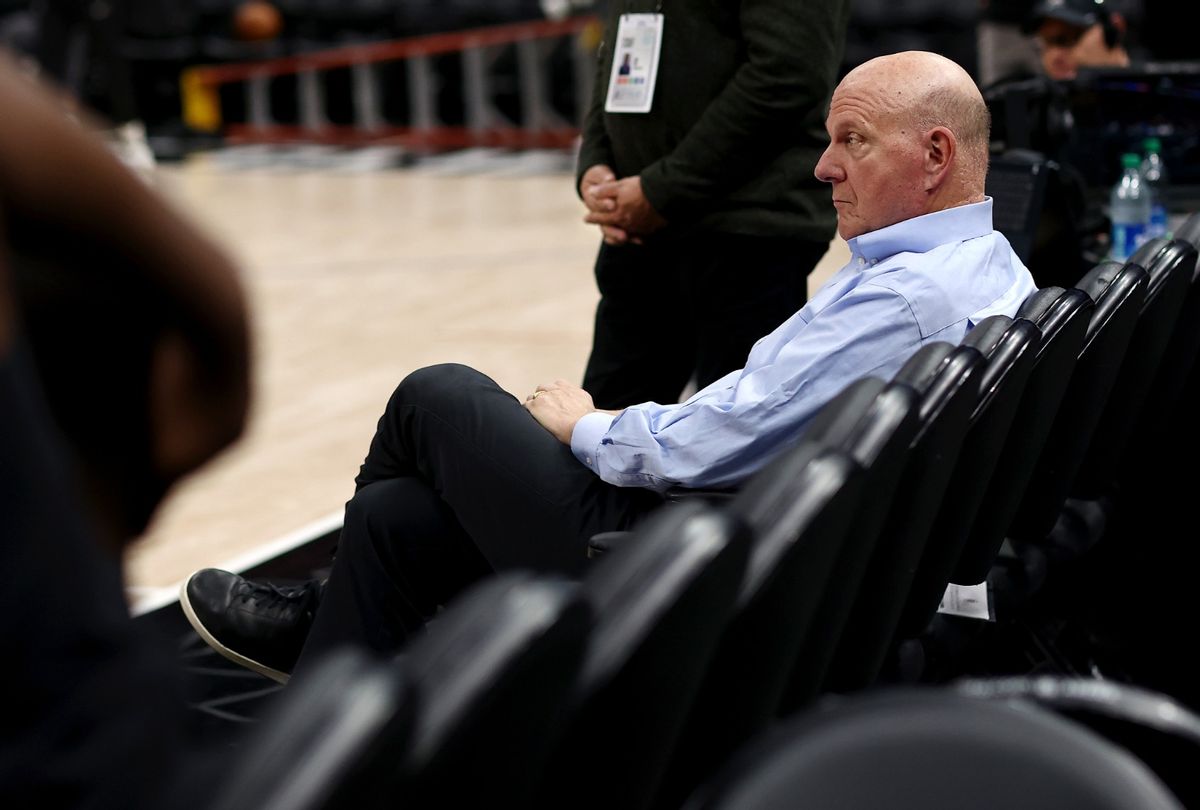 Team owner Steve Ballmer of the Los Angeles Clippers looks on prior to the game against the Oklahoma City Thunder at Crypto.com Arena on January 16, 2024 in Los Angeles, California.  (Katelyn Mulcahy/Getty Images)