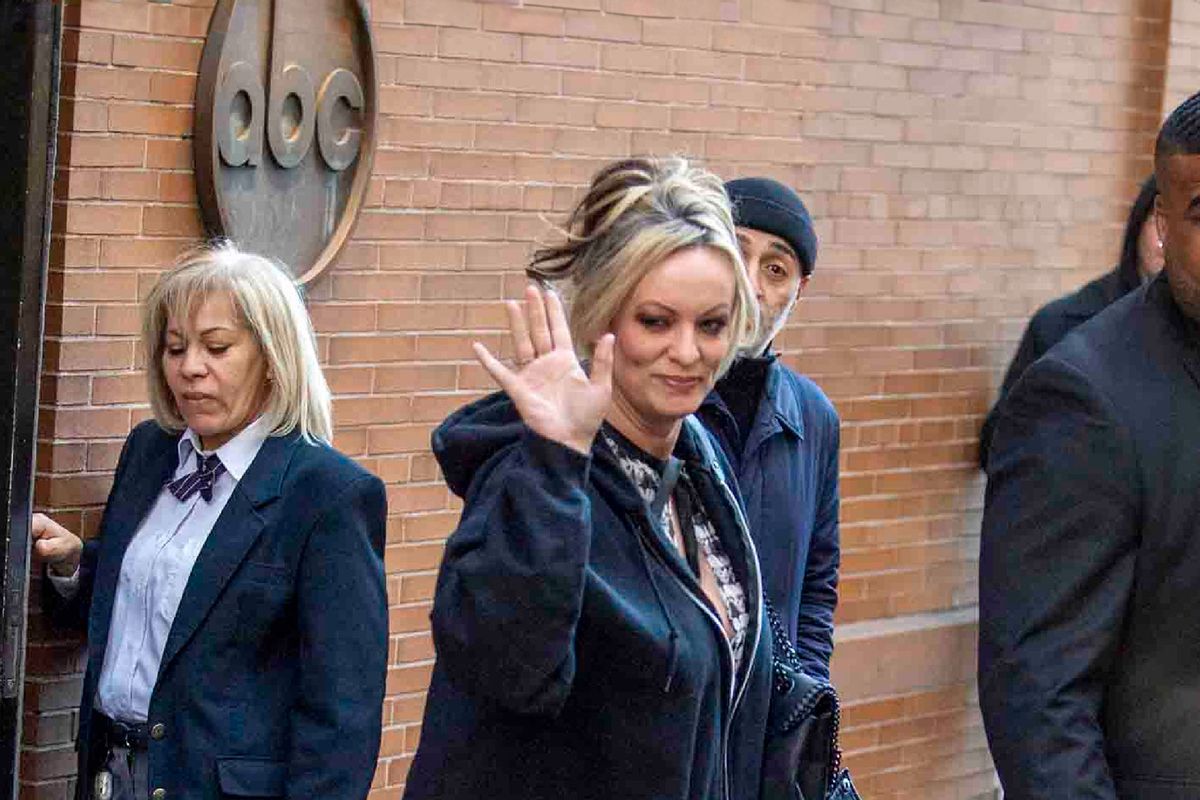 Stormy Daniels is seen leaving 'The View' on March 21, 2024 in New York, New York. (MEGA/GC Images/Getty Images)