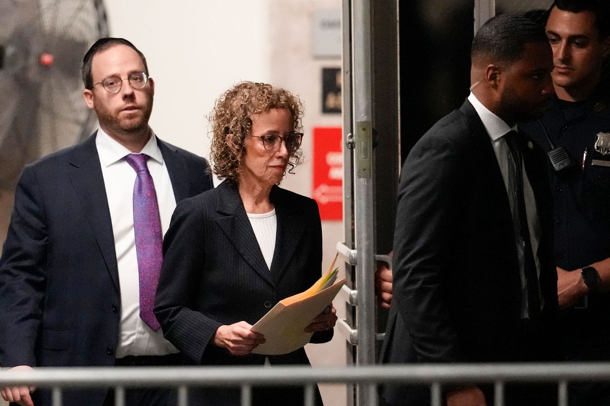 Former President Donald Trump's attorney Susan Necheles, center, returns to the courtroom after an afternoon break in Trump's trial at Manhattan Criminal Court on May 7, 2024 in New York City.  (Mary Altaffer-Pool/Getty Images)