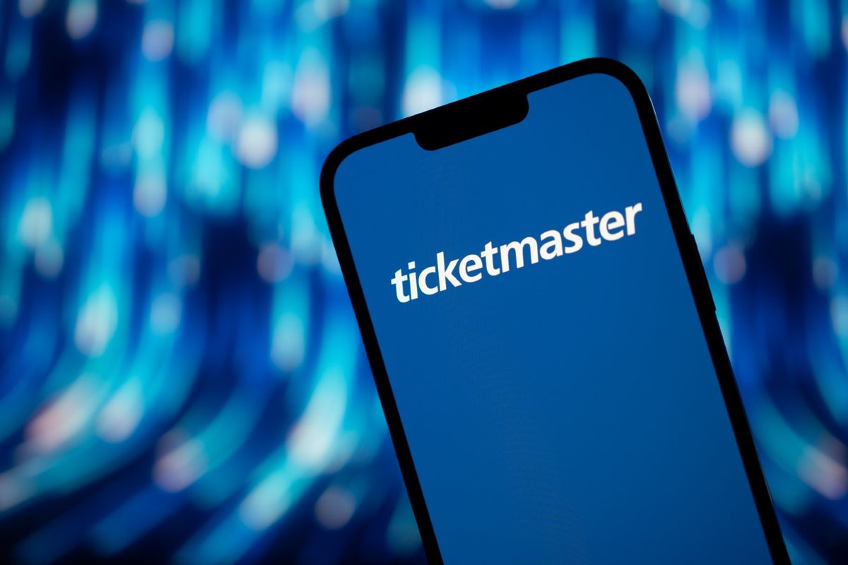 The Ticketmaster logo is seen in this photo illustration on 04 December, 2023 in Warsaw, Poland.  (Jaap Arriens/NurPhoto via Getty Images)