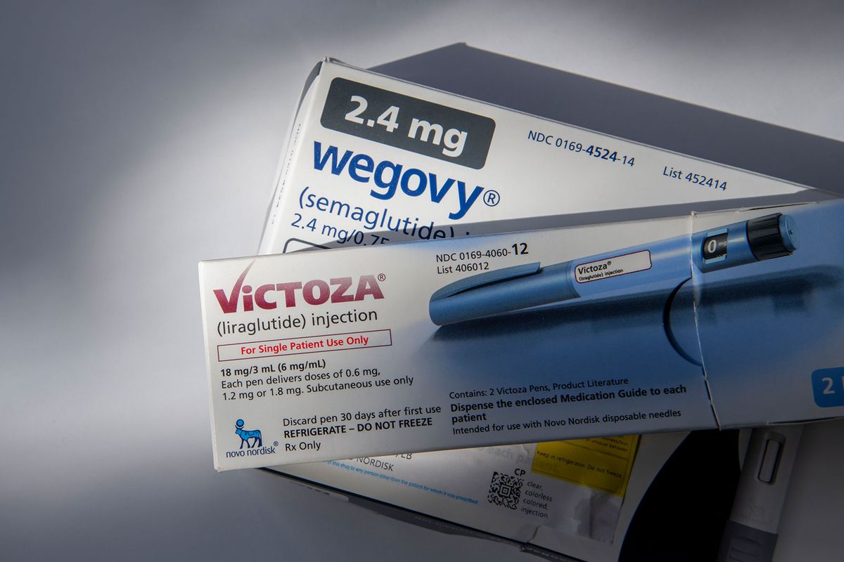 Victoza and Wegovy, injectable prescription weight loss medicines. (Michael Siluk/UCG/Universal Images Group via Getty Images)