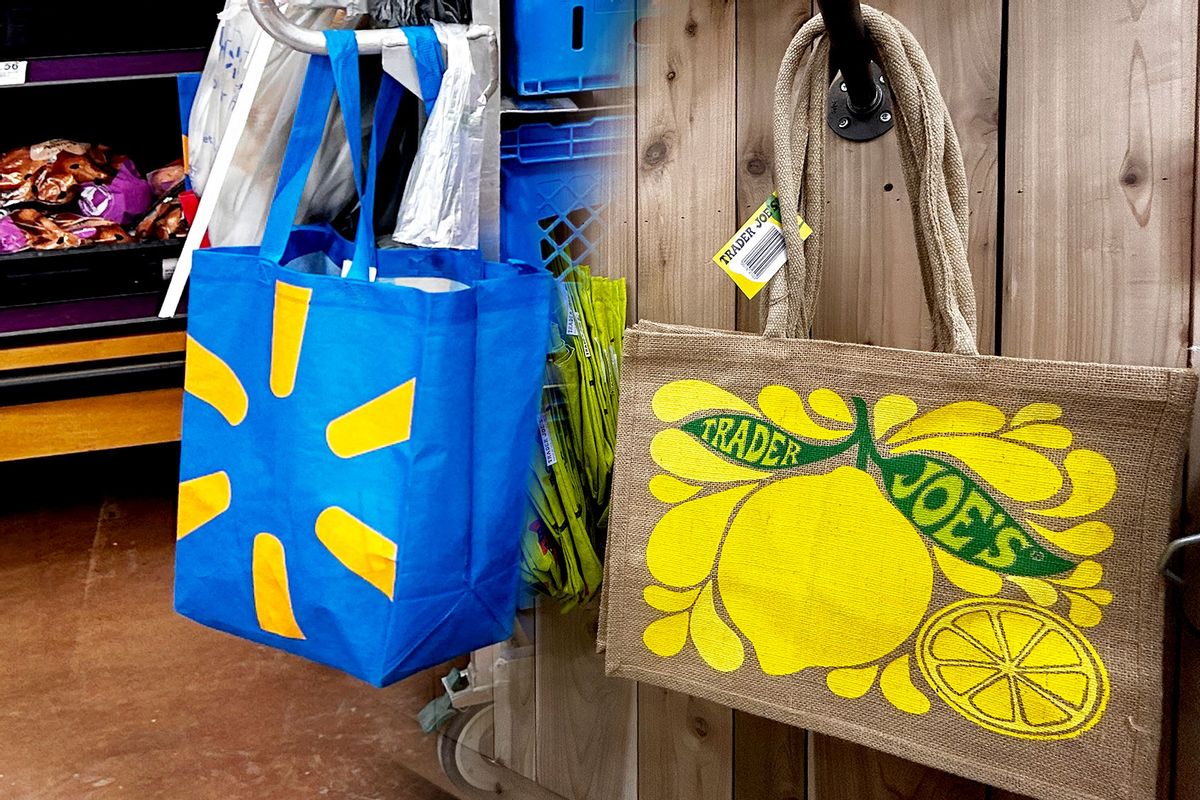 Walmart and Trader Joe's bags (Photo illustration by Salon/Getty Images)