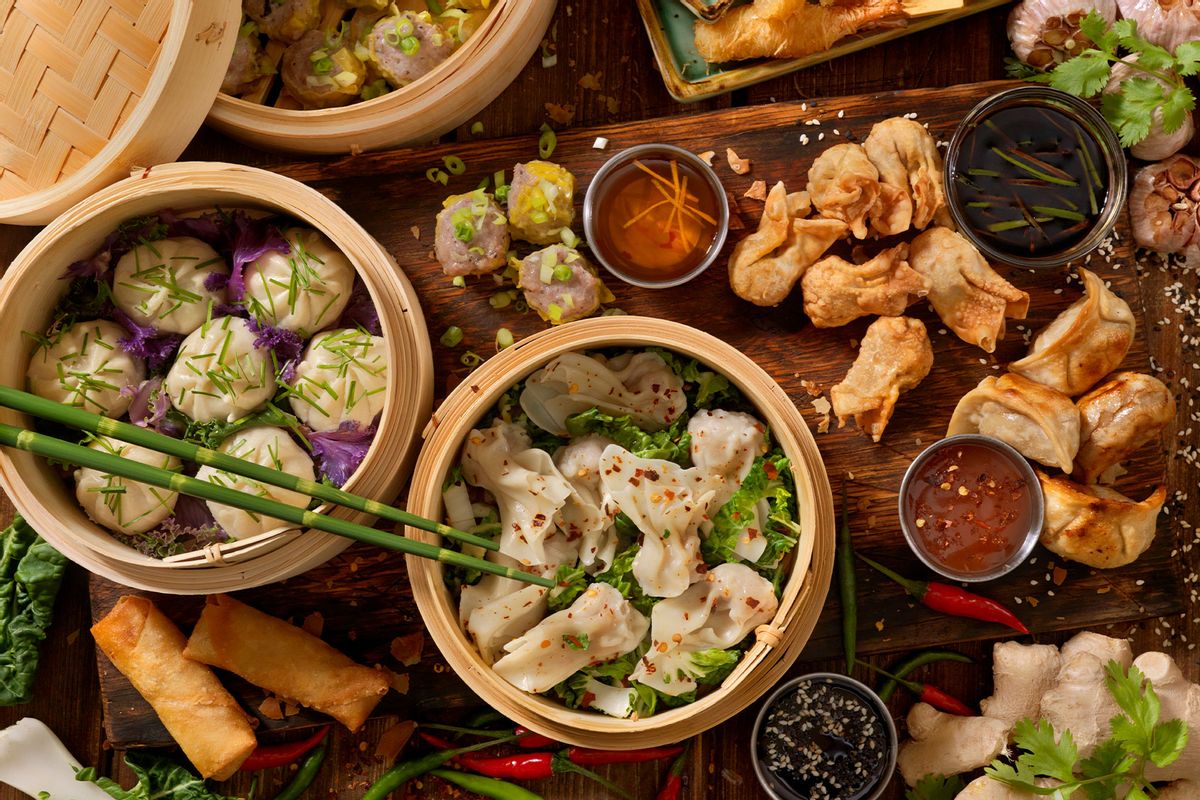 Asian Appetizers, Dumplings, Spring Rolls, Shrimp, Wontons, Dry Ribs and Sauces (Getty Images/LauriPatterson)