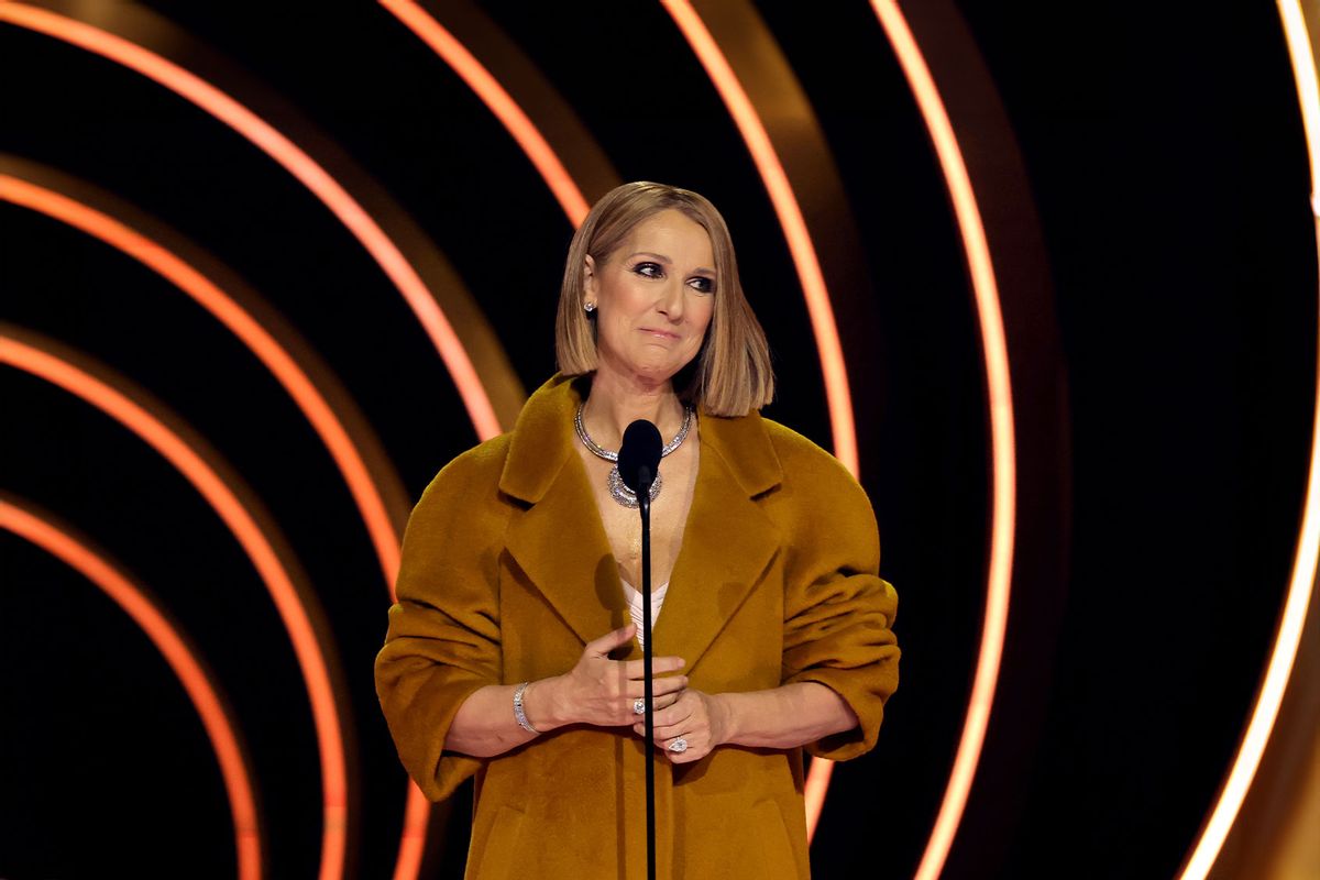 Celine Dion speaks onstage during the 66th GRAMMY Awards at Crypto.com Arena on February 04, 2024 in Los Angeles, California. (Kevin Winter/Getty Images for The Recording Academy)