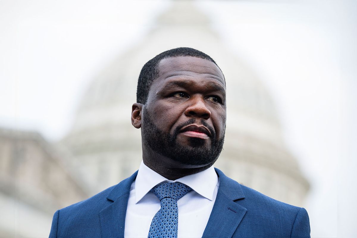 Curtis "50 Cent" Jackson attends a news conference about increasing "minority representation in the multibillion dollar luxury spirits industry," at the U.S. Capitol on Wednesday, June 5, 2024. (Tom Williams/CQ-Roll Call, Inc via Getty Images)
