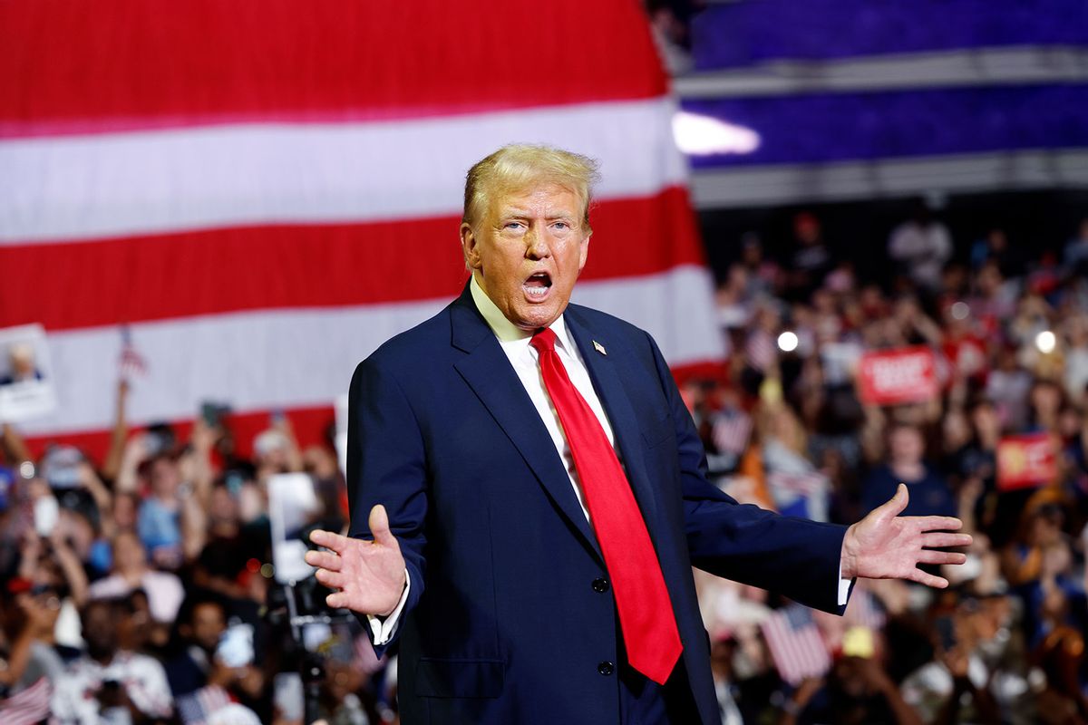 Republican presidential candidate, former U.S. President Donald Trump speaks at a campaign rally at the Liacouras Center on June 22, 2024 in Philadelphia, Pennsylvania. (Anna Moneymaker/Getty Images)