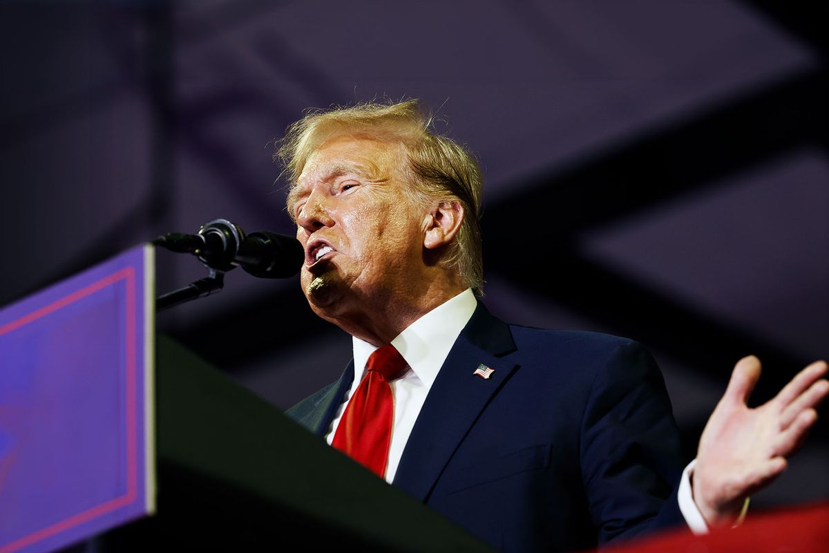 Republican presidential candidate, former U.S. President Donald Trump speaks at a campaign rally at the Liacouras Center on June 22, 2024 in Philadelphia, Pennsylvania. (Anna Moneymaker/Getty Images)