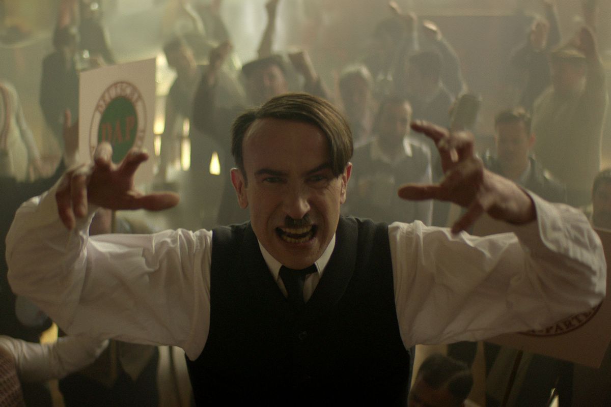 Károly Kozma as Adolf Hitler in "Hitler and the Nazis: Evil on Trial" (Netflix)