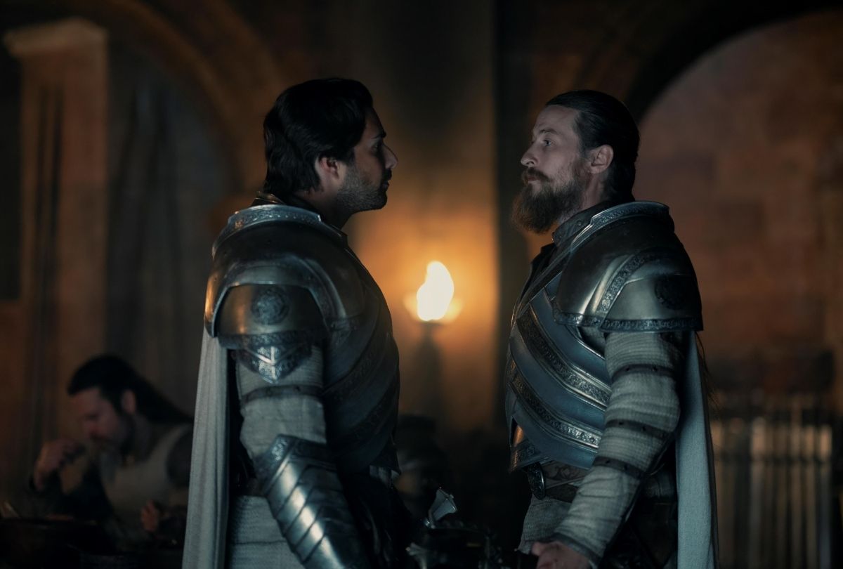 Fabien Frankel as Ser Criston Cooke and Luke Tittnsor as Ser Arryk Cargill in "House of the Dragon" (HBO)
 (HBO)