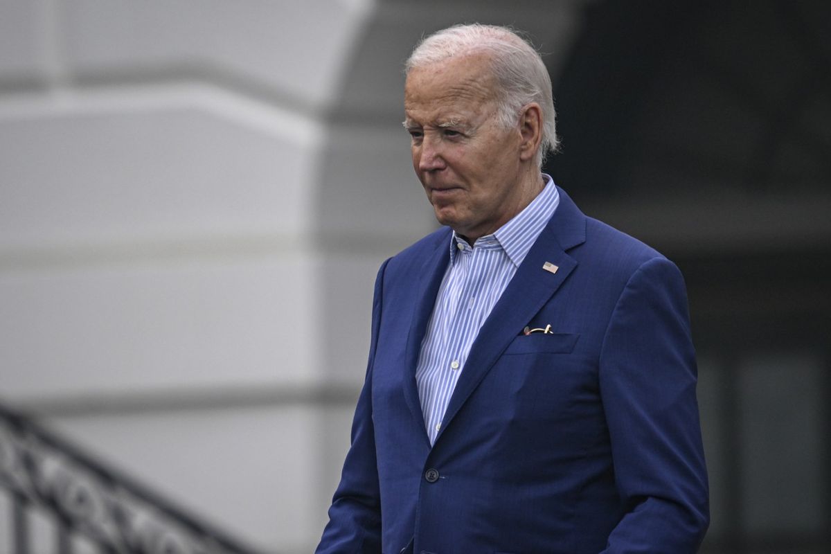 U.S. President Joe Biden and the First Lady Jill Biden (not seen) host the White House Congressional Picnic in the South Lawn of the White House in Washington DC, United States on June 04, 2024.  (Celal Gunes/Anadolu via Getty Images)