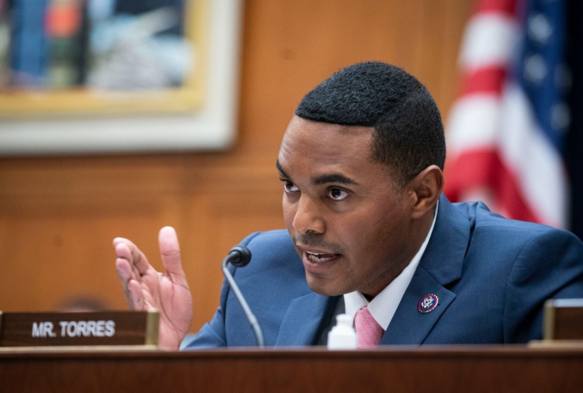 Representative Ritchie Torres, a Democrat from New York, speaks at a House hearing on September 30, 2021 in Washington, DC. (Al Drago-Pool/Getty Images)