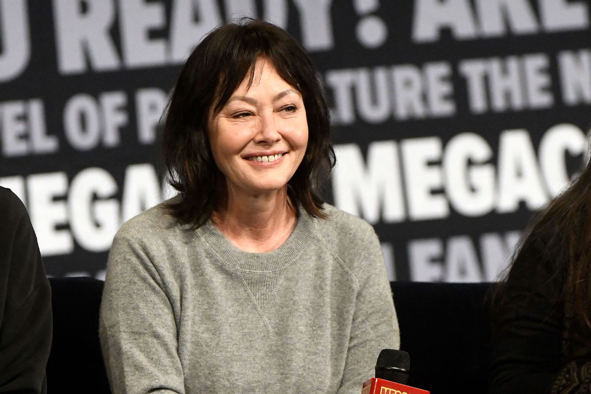 Actress Shannen Doherty speaks during a Q&A session at MegaCon Orlando 2024 at Orange County Convention Center on February 04, 2024 in Orlando, Florida. (Gerardo Mora/Getty Images)