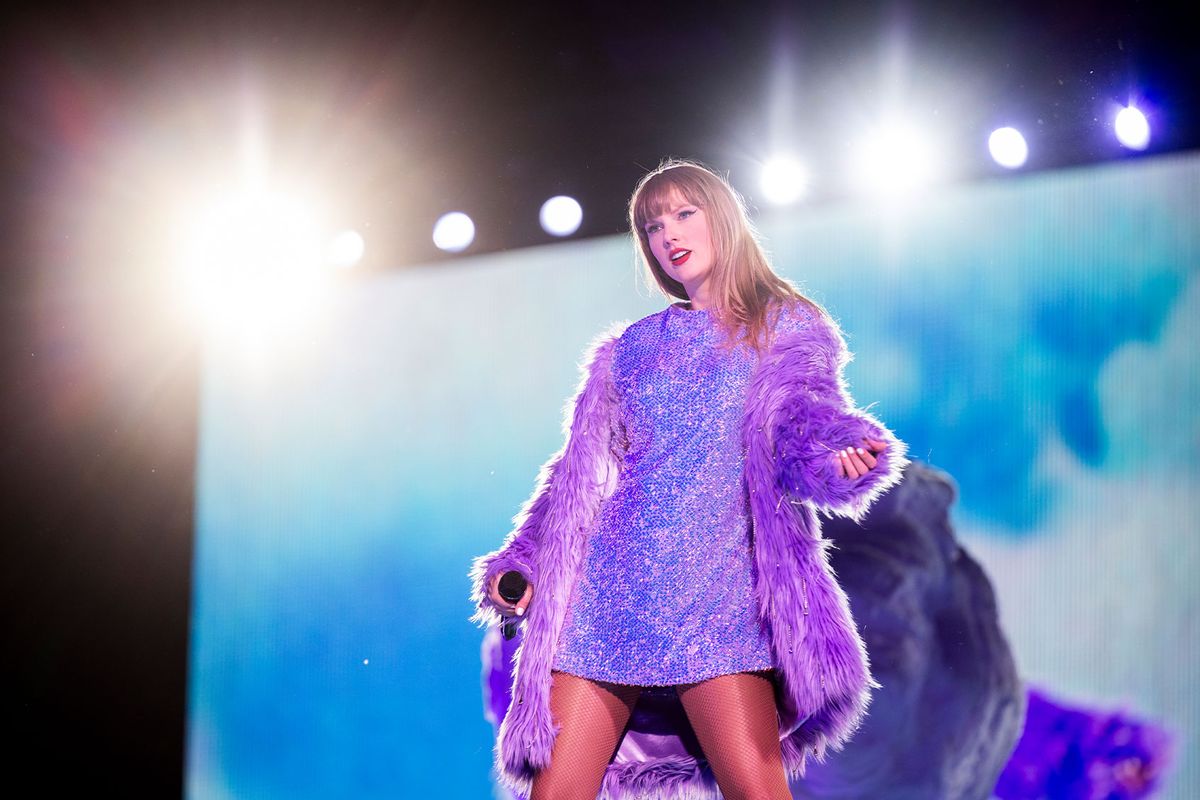 Taylor Swift performs on stage during "Taylor Swift | The Eras Tour" at Santiago Bernabéu Stadium on May 29, 2024 in Madrid, Spain. (Xavi Torrent/TAS24/Getty Images for TAS Rights Management)