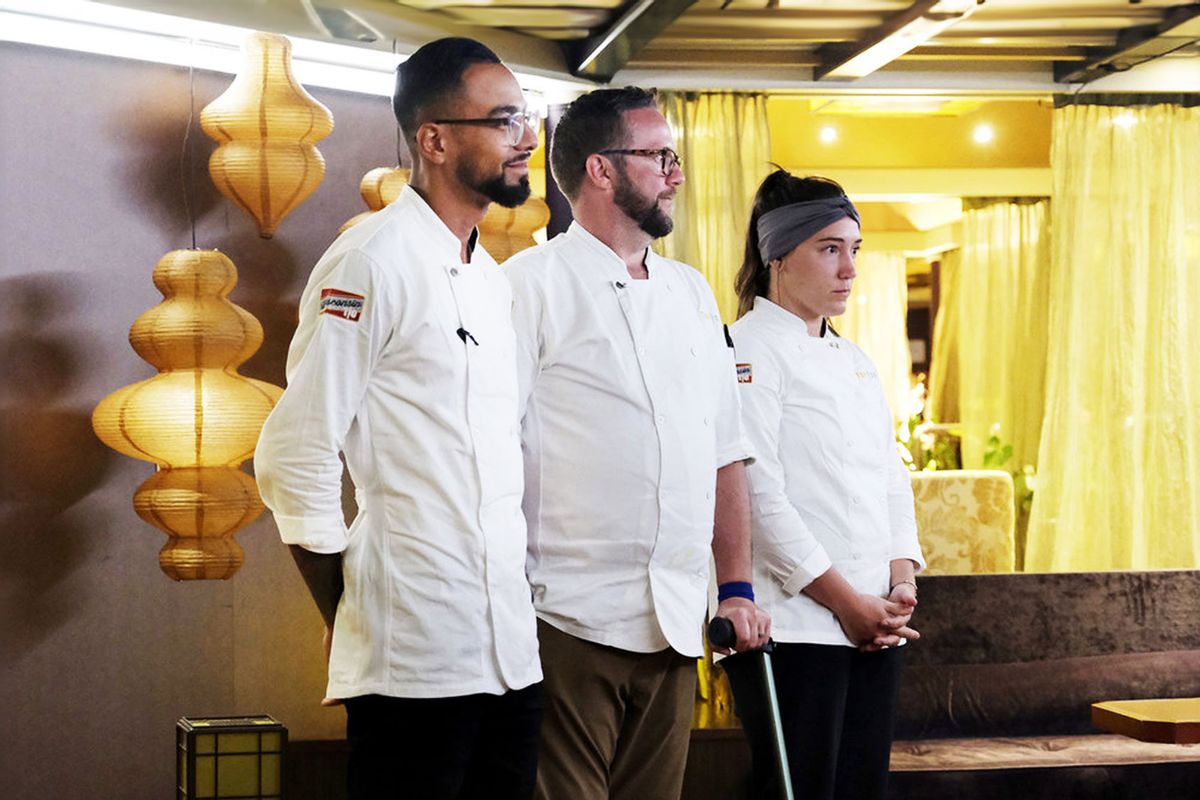 Danny Garcia, Daniel Jacobs, and Savannah Miller on "Top Chef" (David Moir/Bravo)