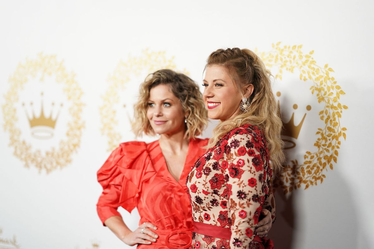 Candace Cameron Bure and Jodie Sweetin attends Hallmark Channel And Hallmark Movies And Mysteries 2019 Winter TCA Tour at Tournament House on February 09, 2019 in Pasadena, California. (Rachel Luna/Getty Images)