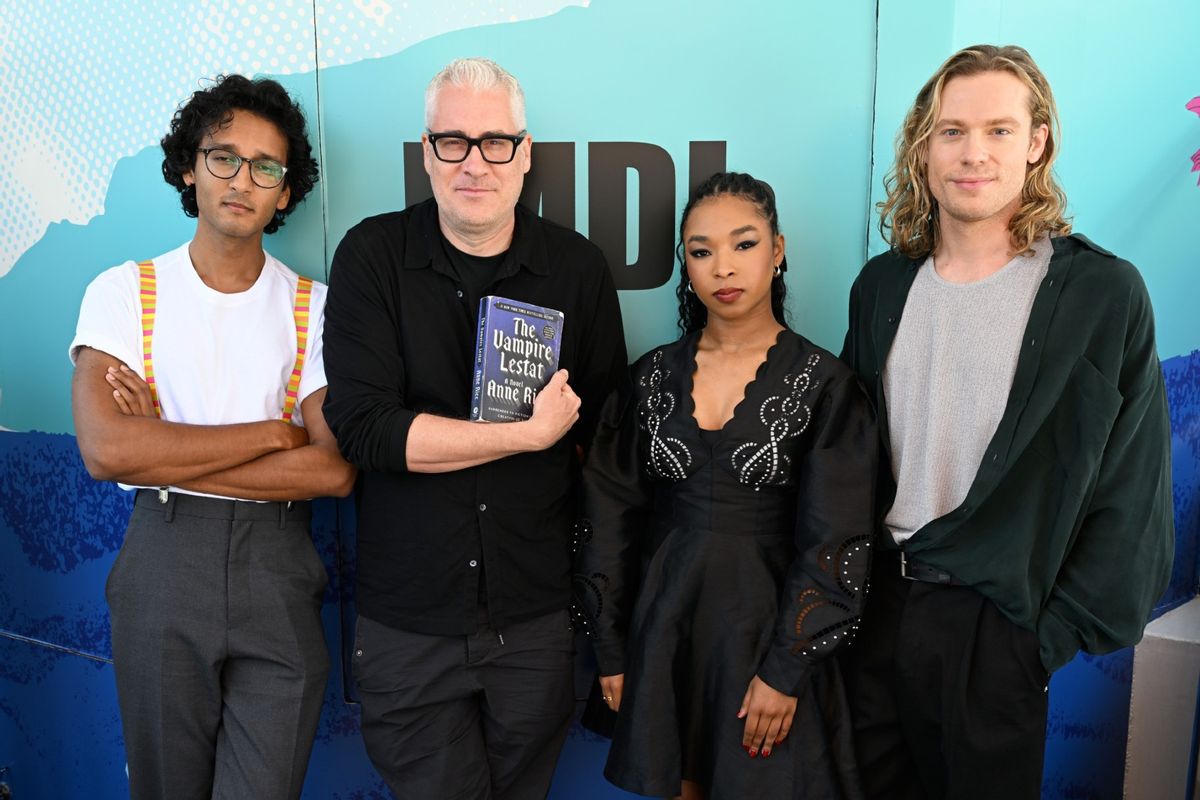 Assad Zaman, Rolin Jones, Delainey Hayles and Sam Reid from "Interview with the Vampire" attend the IMDboat at San Diego Comic-Con 2024 at The IMDb Yacht on July 27, 2024 in San Diego, California. (Michael Kovac/Getty Images for IMDb)