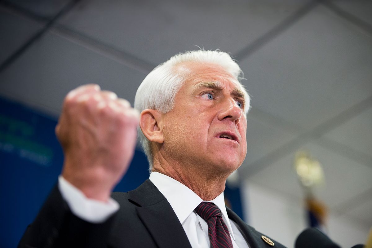 Rep. Dave Reichert, R-Wash., speaks to the media following the House Republican Conference meeting in the Capitol on Tuesday, June 2, 2015. (Bill Clark/CQ Roll Call)