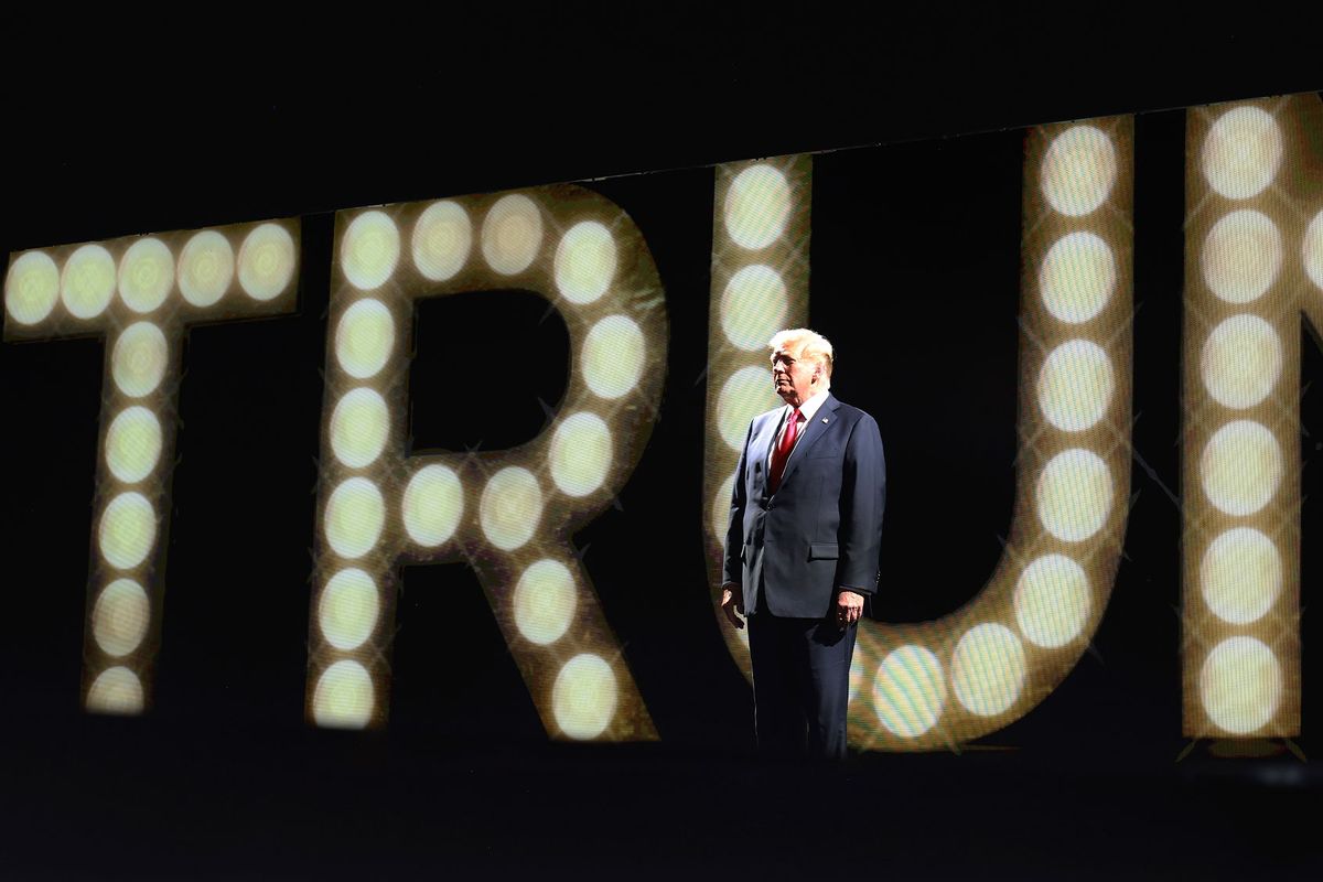 Republican presidential candidate, former U.S. President Donald Trump walks on stage to speak on the fourth day of the Republican National Convention at the Fiserv Forum on July 18, 2024 in Milwaukee, Wisconsin. (Joe Raedle/Getty Images)