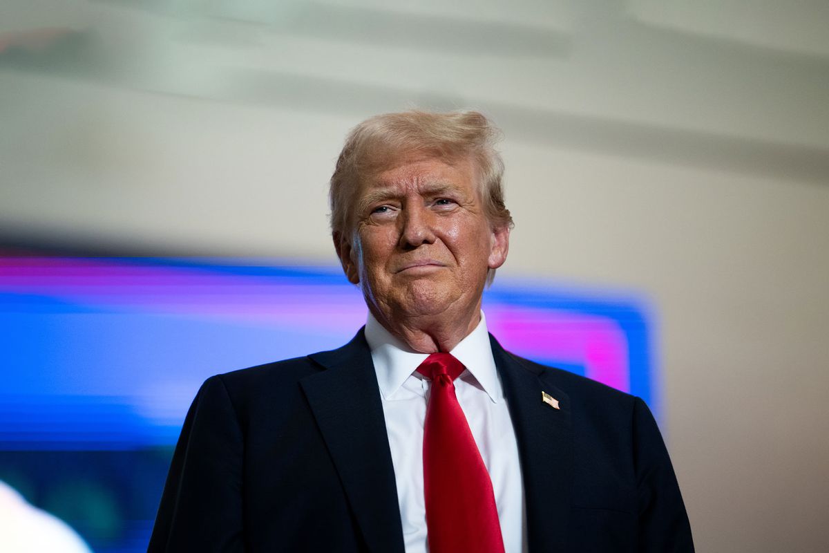 U.S. Republican Presidential nominee former President Donald Trump arrives to speak during a rally at Herb Brooks National Hockey Center on July 27, 2024 in St Cloud, Minnesota. (Stephen Maturen/Getty Images)