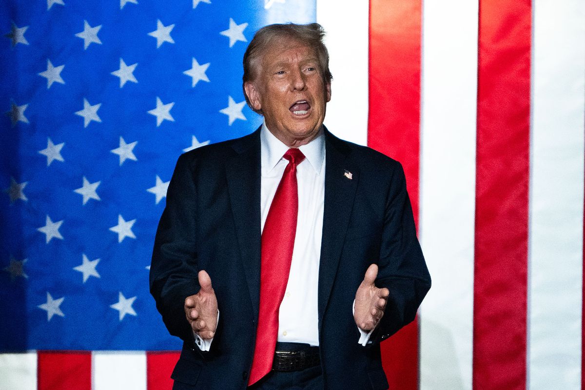 U.S. Republican Presidential nominee former President Donald Trump arrives to speak during a rally at Herb Brooks National Hockey Center on July 27, 2024 in St Cloud, Minnesota. (Stephen Maturen/Getty Images)