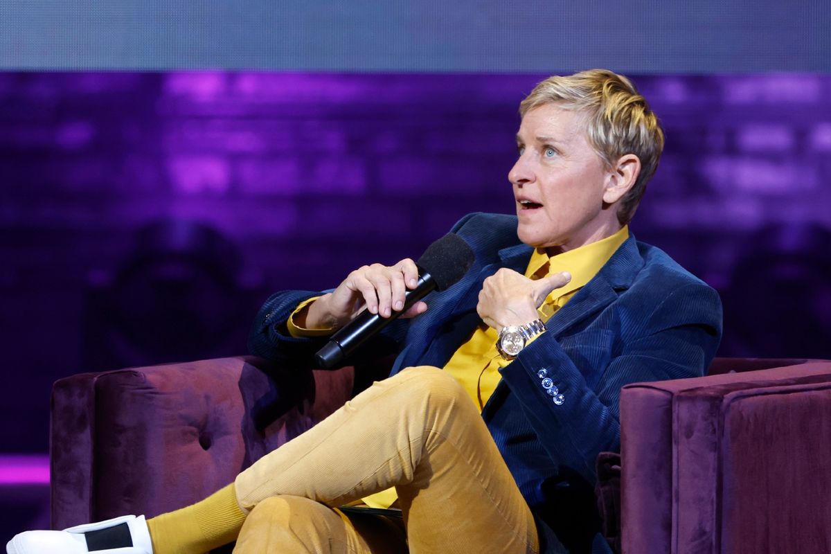 Ellen DeGeneres speaks onstage during the Michelle Obama: The Light We Carry Tour at Warner Theatre on November 15, 2022 in Washington, DC.  (Tasos Katopodis/Getty Images for Live Nation)