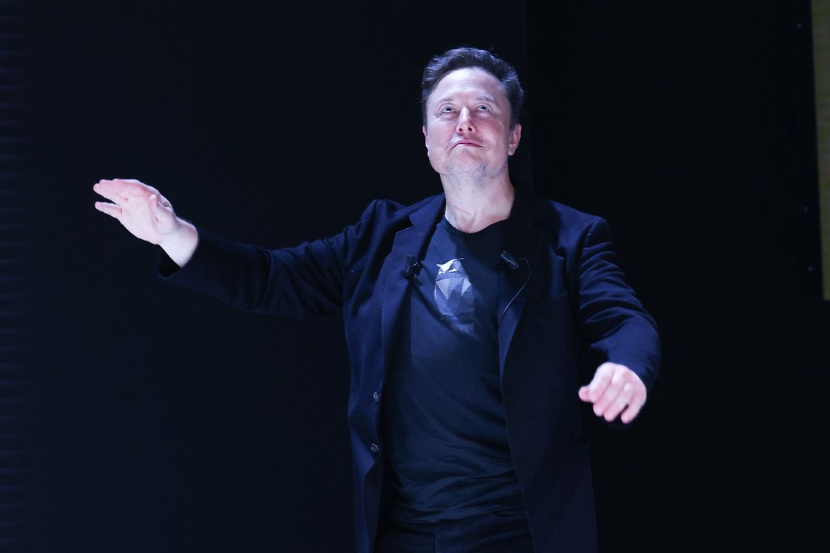 Elon Musk attends 'Exploring the New Frontiers of Innovation: Mark Read in Conversation with Elon Musk' session during the Cannes Lions International Festival Of Creativity 2024 - Day Three on June 19, 2024, in Cannes, France.  (Marc Piasecki/Getty Images)