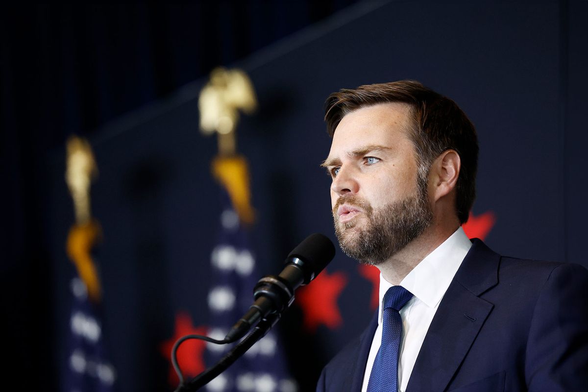 Republican vice presidential candidate, U.S. Sen. J.D. Vance (R-OH) speaks during a fundraising event at Discovery World on July 17, 2024 in Milwaukee, Wisconsin. (Anna Moneymaker/Getty Images)