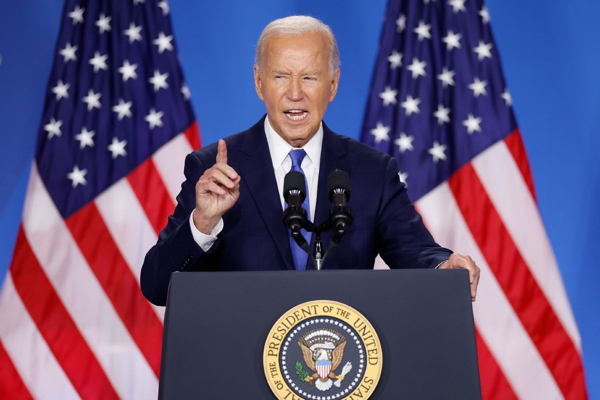 U.S. President Joe Biden holds news conference at the 2024 NATO Summit on July 11, 2024 in Washington, DC. (Kevin Dietsch/Getty Images)