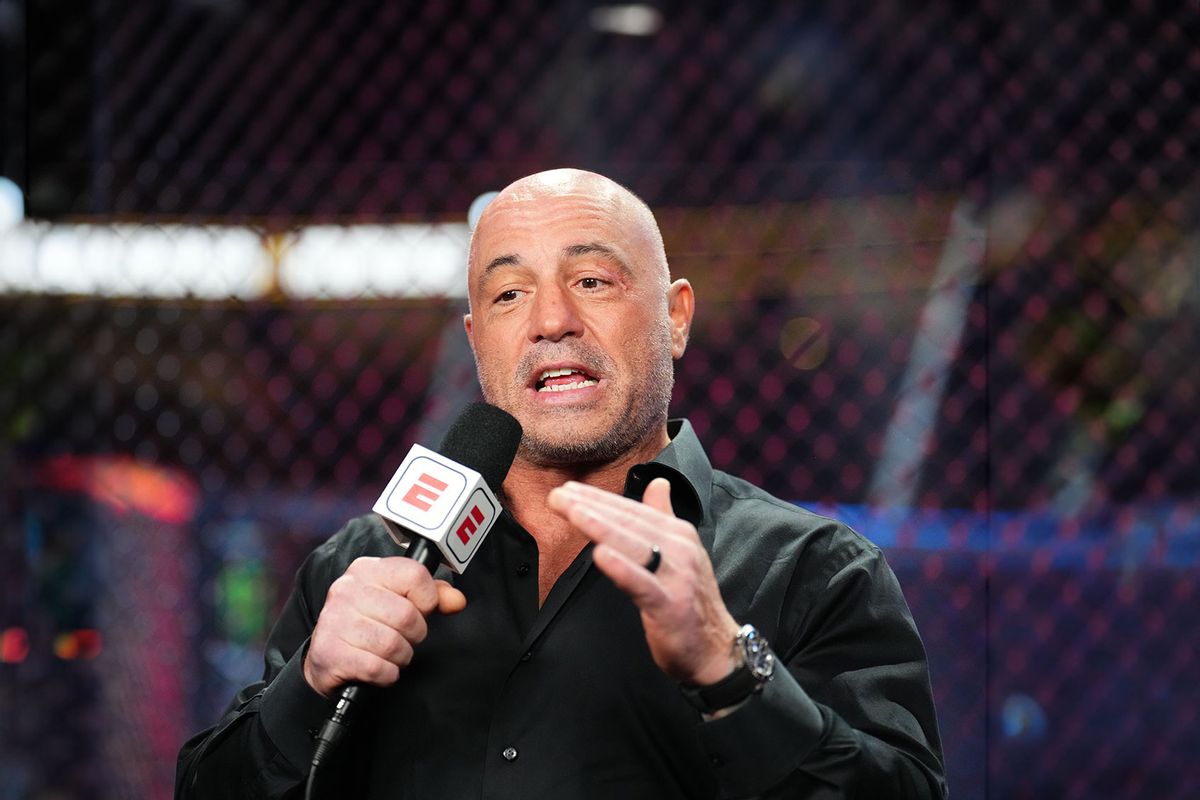 Joe Rogan announces the fight during the UFC 290 event at T-Mobile Arena on July 08, 2023 in Las Vegas, Nevada. (Chris Unger/Zuffa LLC via Getty Images)