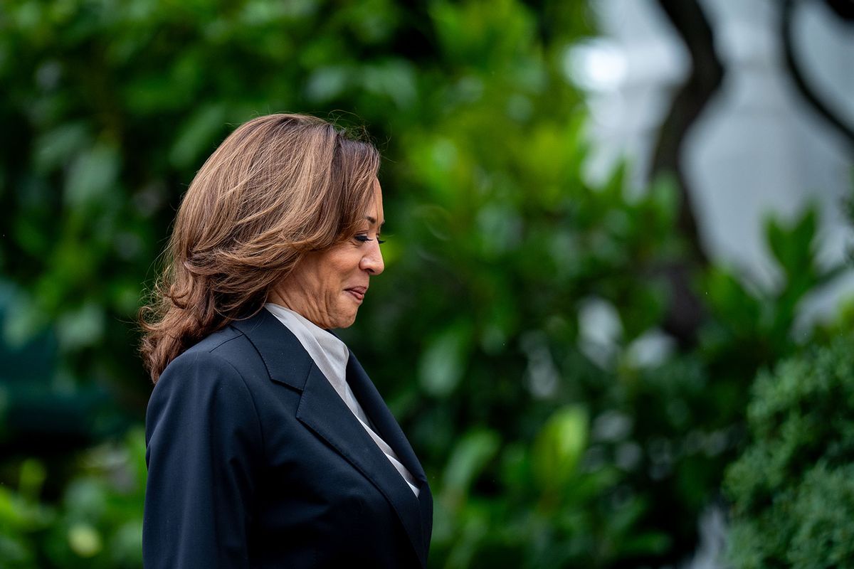 U.S. Vice President Kamala Harris arrives for an NCAA championship teams celebration on the South Lawn of the White House on July 22, 2024 in Washington, DC. (Andrew Harnik/Getty Images)