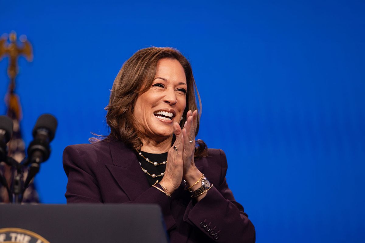 Vice President Kamala Harris speaks at the American Federation of Teachers' 88th National Convention on July 25, 2024 in Houston, Texas. (Montinique Monroe/Getty Images)