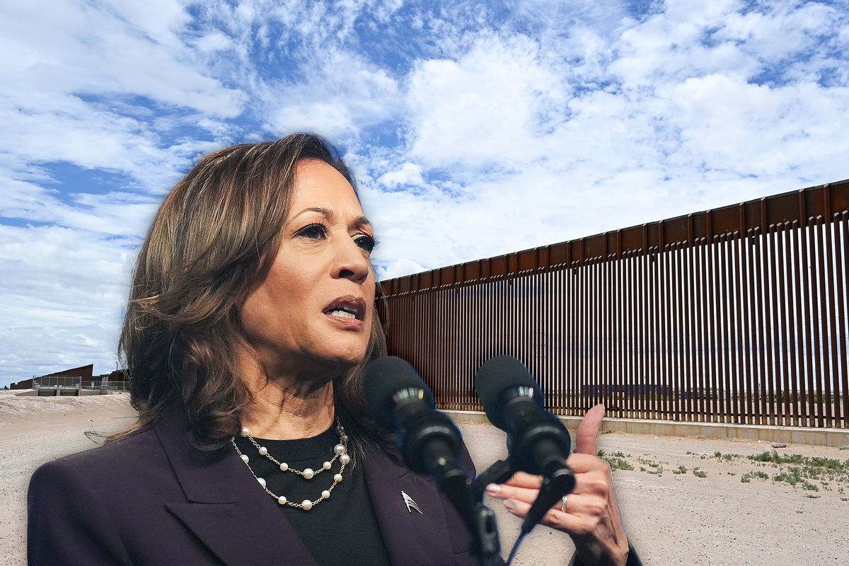 Kamala Harris | A view of the U.S. - Mexico border wall in El Paso, Texas (Photo illustration by Salon/Getty Images)