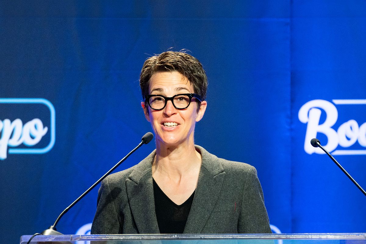 American television host Rachel Maddow speaking at BookExpo in New York City. (Michael Brochstein/SOPA Images/LightRocket via Getty Images)