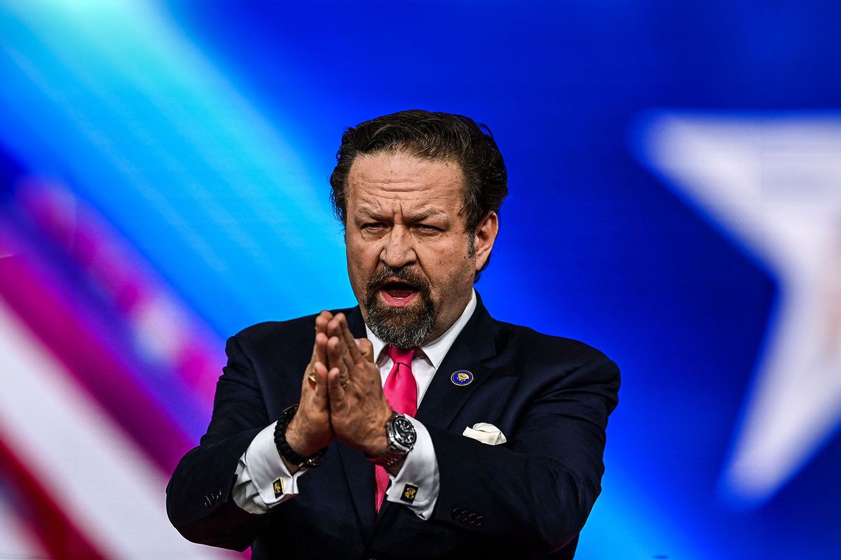 Sebastian Gorka, former Deputy Assistant to the US President, speaks at the Conservative Political Action Conference 2022 (CPAC) in Orlando, Florida, on February 26, 2022. (CHANDAN KHANNA/AFP via Getty Images)