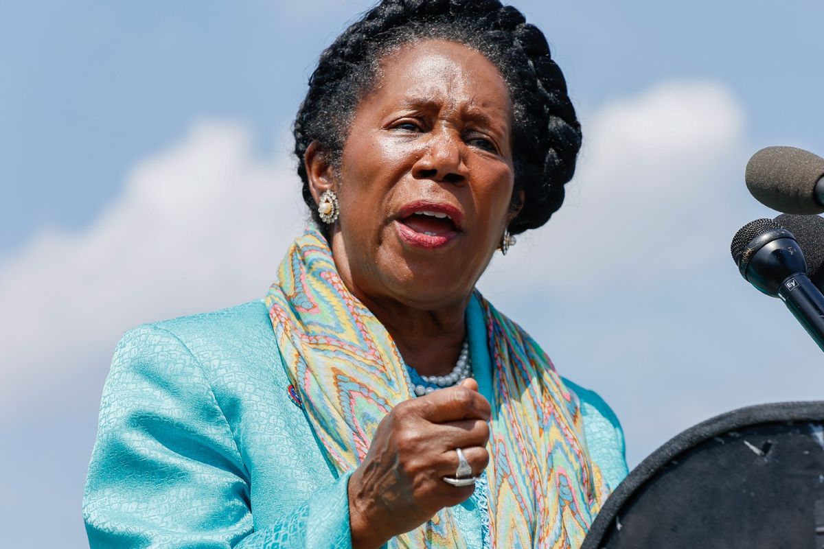 Rep. Sheila Jackson Lee (D-TX) speaks at a press conference calling for the expansion of the Supreme Court on July 18, 2022 in Washington, DC.  (Jemal Countess/Getty Images for Take Back the Court Action Fund)