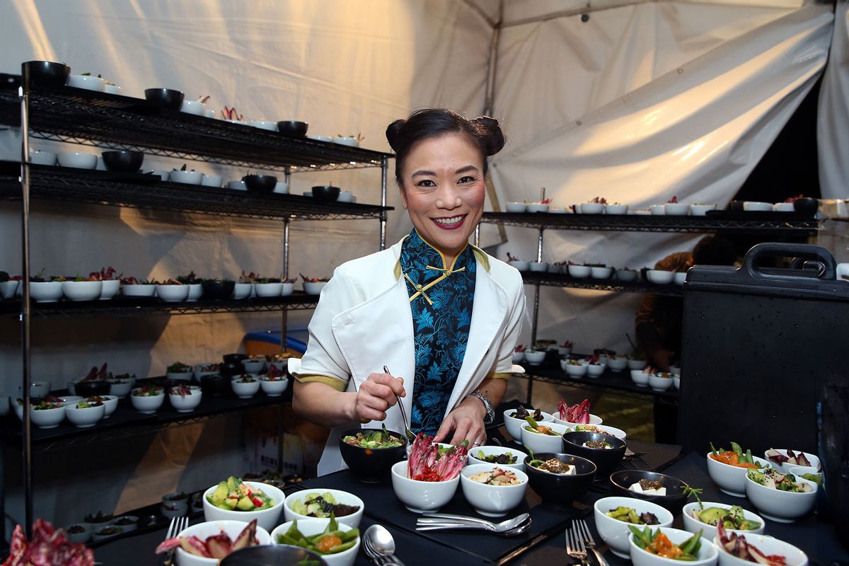 Shirley Chung prepares a dish during Michael Muller's HEAVEN, presented by The Art of Elysium, on January 5, 2019 in Los Angeles, California. (Phillip Faraone/Getty Images for The Art of Elysium)