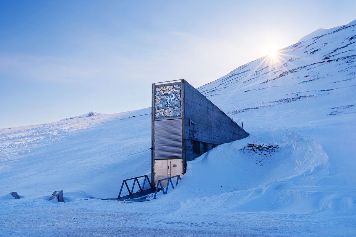 Svalbard Global Seed Vault, seed vault. Longyearbyen, the capital of Svalbard on the island of Spitsbergen in the Spitsbergen archipelago. Arctic, Europe, Scandinavia, Norway, Svalbard. (Martin Zwick/REDA&CO/Universal Images Group via Getty Images)