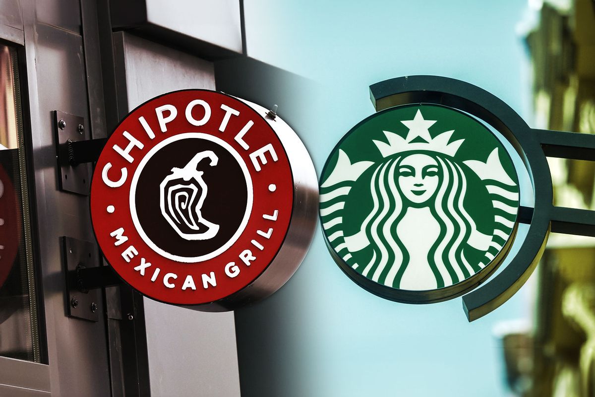 Chipotle and Starbucks signs (Photo illustration by Salon/Getty Images)