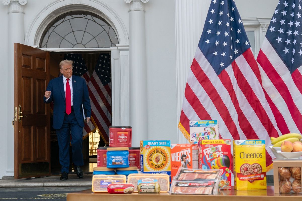 Republican presidential candidate, former U.S. President Donald Trump arrives for a news conference outside the Trump National Golf Club Bedminster on August 15, 2024, in Bedminster, New Jersey. (Adam Gray/Getty Images)