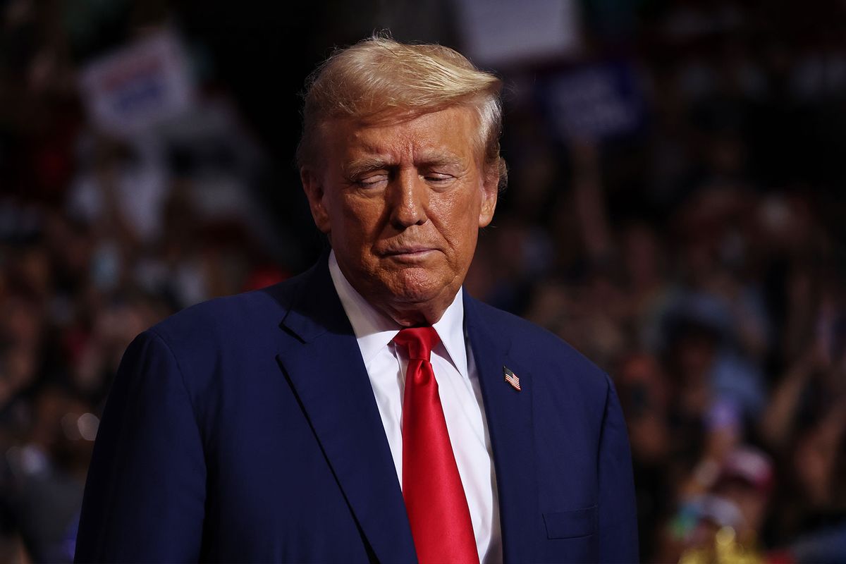 Republican Presidential Candidate former U.S. President Donald Trump takes the stage during a campaign rally at Mohegan Sun Arena at Casey Plaza on August 17, 2024 in Wilkes Barre, Pennsylvania. (Michael M. Santiago/Getty Images)