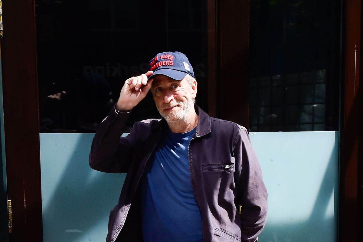 Jon Stewart is seen in SoHo on May 01, 2024 in New York City. (Raymond Hall/GC Images)