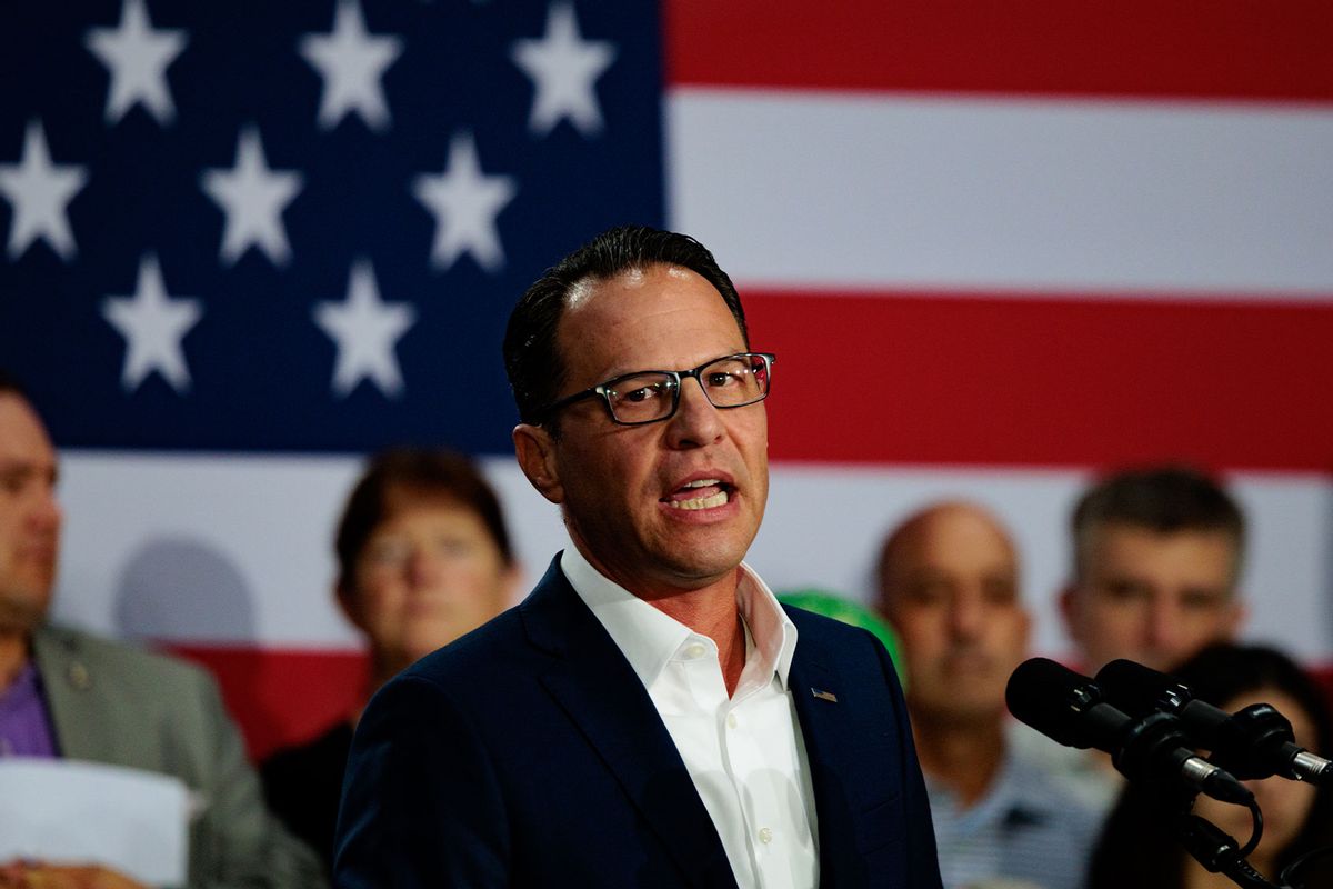 Pennsylvania Governor Josh Shapiro speaks during a campaign rally for Vice President Kamala Harris on July 29, 2024 in Ambler, Pennsylvania. (Hannah Beier/Getty Images)