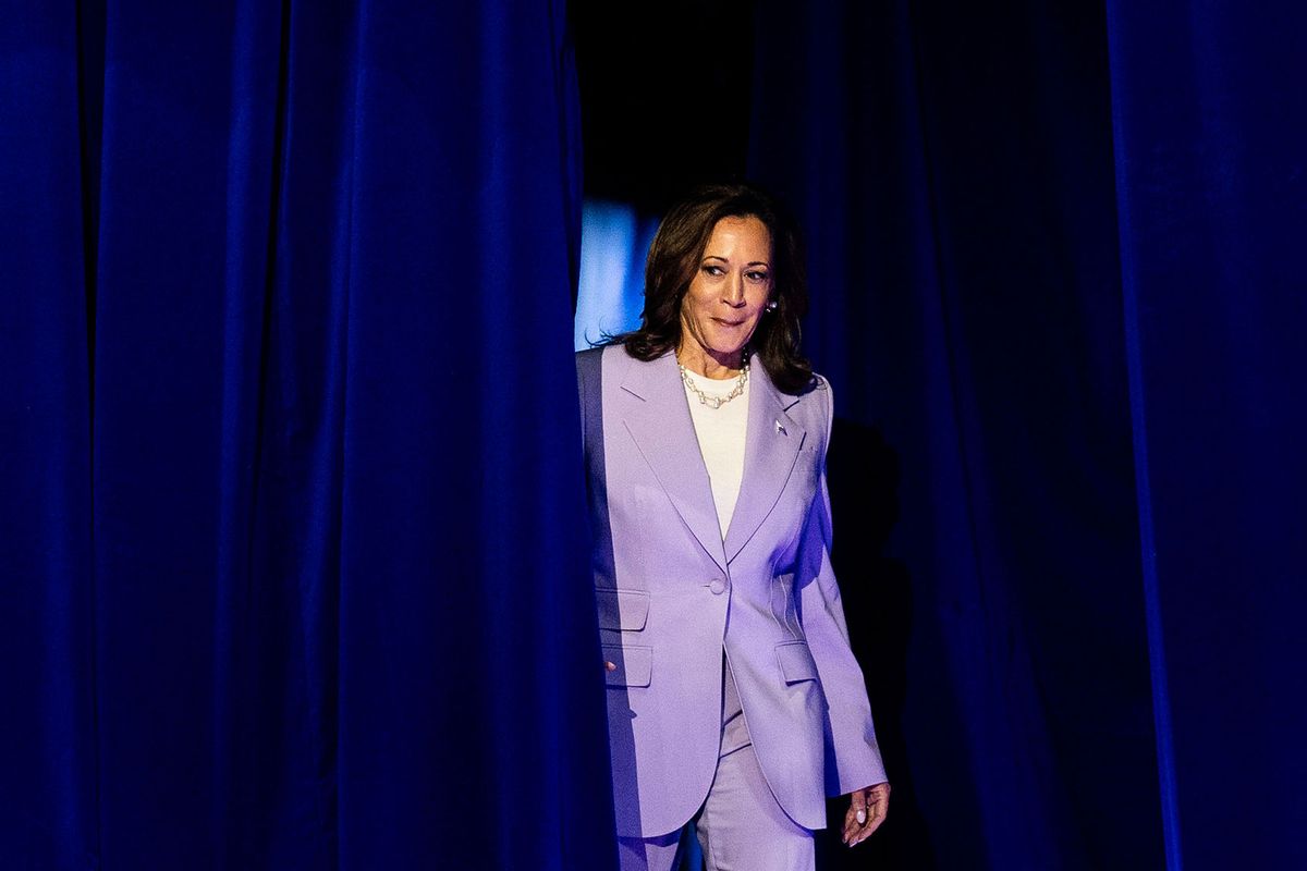 On the U.S. Presidential campaign trail stopping in battleground states, Vice President Kamala Harris and her running mate Minnesota Gov. Tim Walz speak to Nevada voters at University of Las Vegas Thomas & Mack Center in Las Vegas, Nevada on Saturday August 10, 2024. (Melina Mara/The Washington Post via Getty Images)