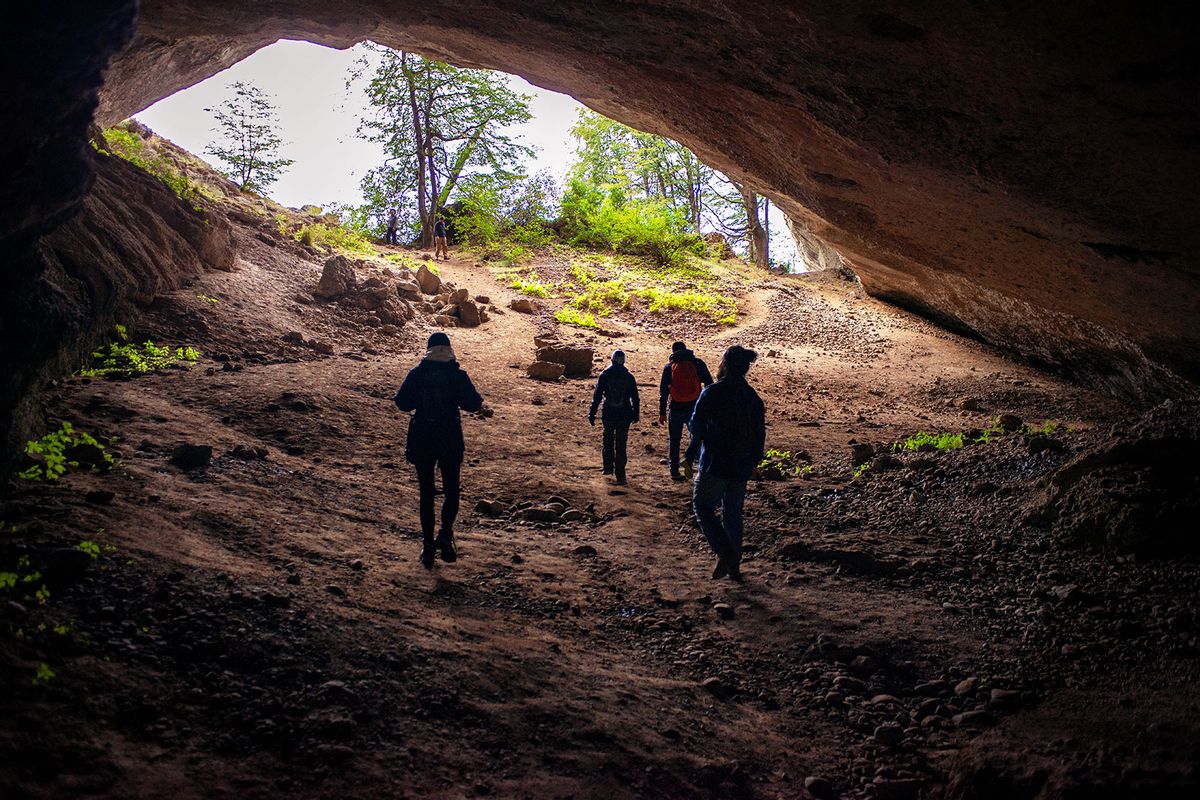 Medium Mylodon Cave or Cueva del Milodon Natural Monument a leading attraction in the Natales region, Patagonia, southern (Sergi Reboredo/VW Pics/Universal Images Group via Getty Images)