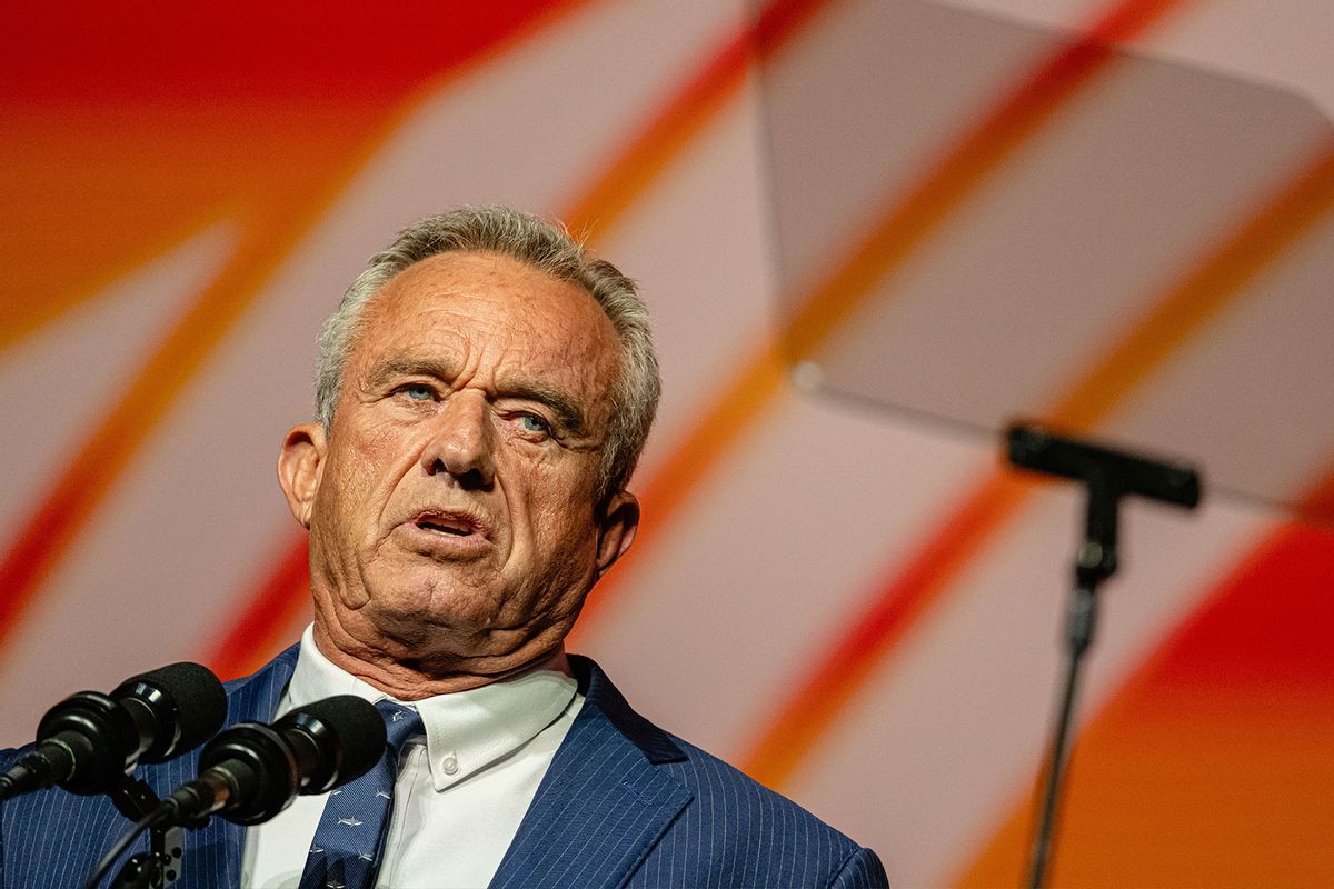 Independent Presidential candidate Robert F. Kennedy Jr. gives a keynote speech during the Bitcoin 2024 conference at Music City Center July 26, 2024 in Nashville, Tennessee. (Jon Cherry/Getty Images)